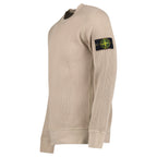 Stone Island Organic Cotton Waffle Fleece Crewneck Sweatshirt in Desert Beige