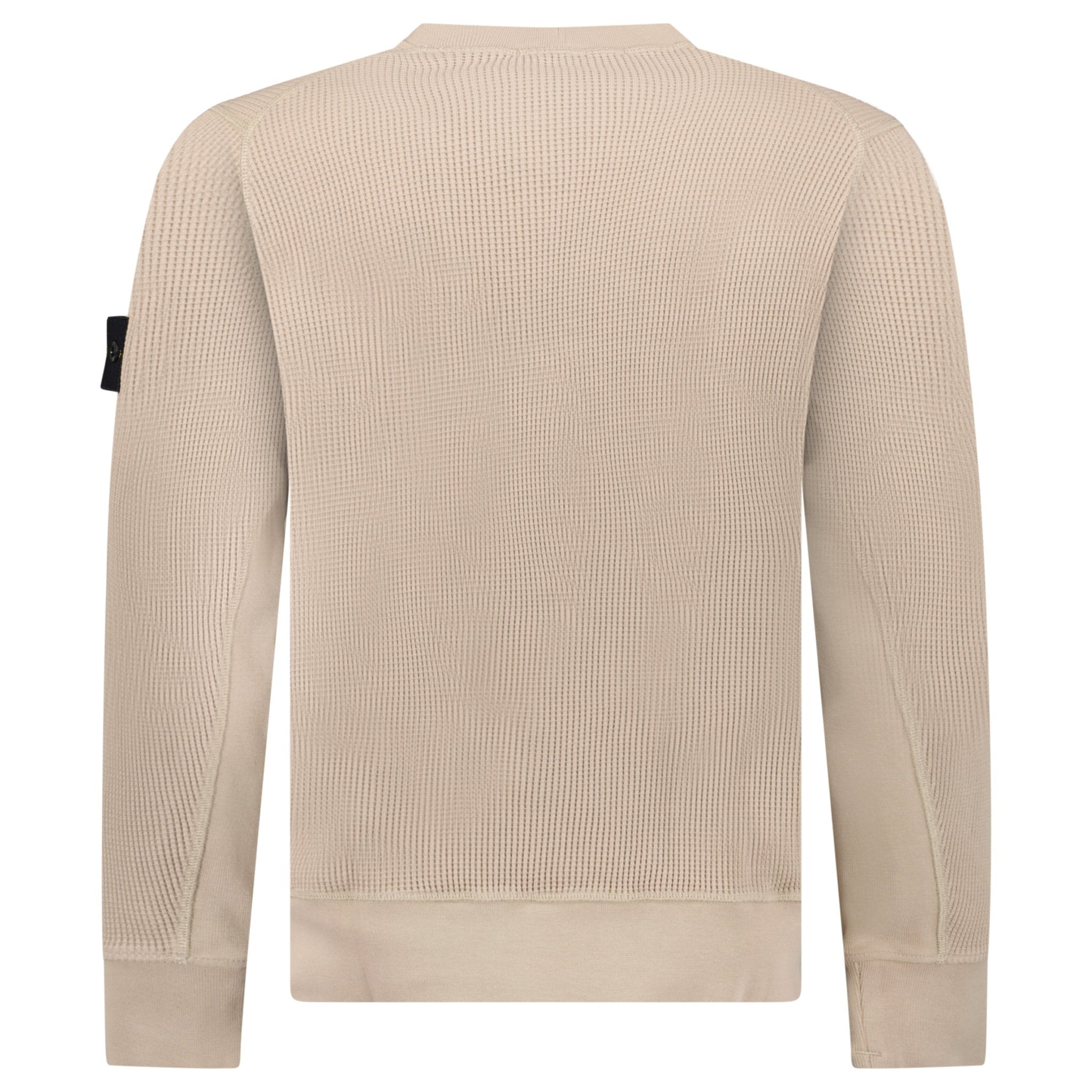 Stone Island Organic Cotton Waffle Fleece Crewneck Sweatshirt in Desert Beige
