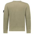 Stone Island Organic Cotton Waffle Fleece Crewneck Sweatshirt in Military Green