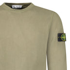 Stone Island Organic Cotton Waffle Fleece Crewneck Sweatshirt in Military Green