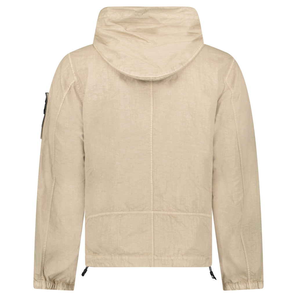 Stone Island Organic-Look Nylon Panama-TC Hooded Jacket in Desert Beige