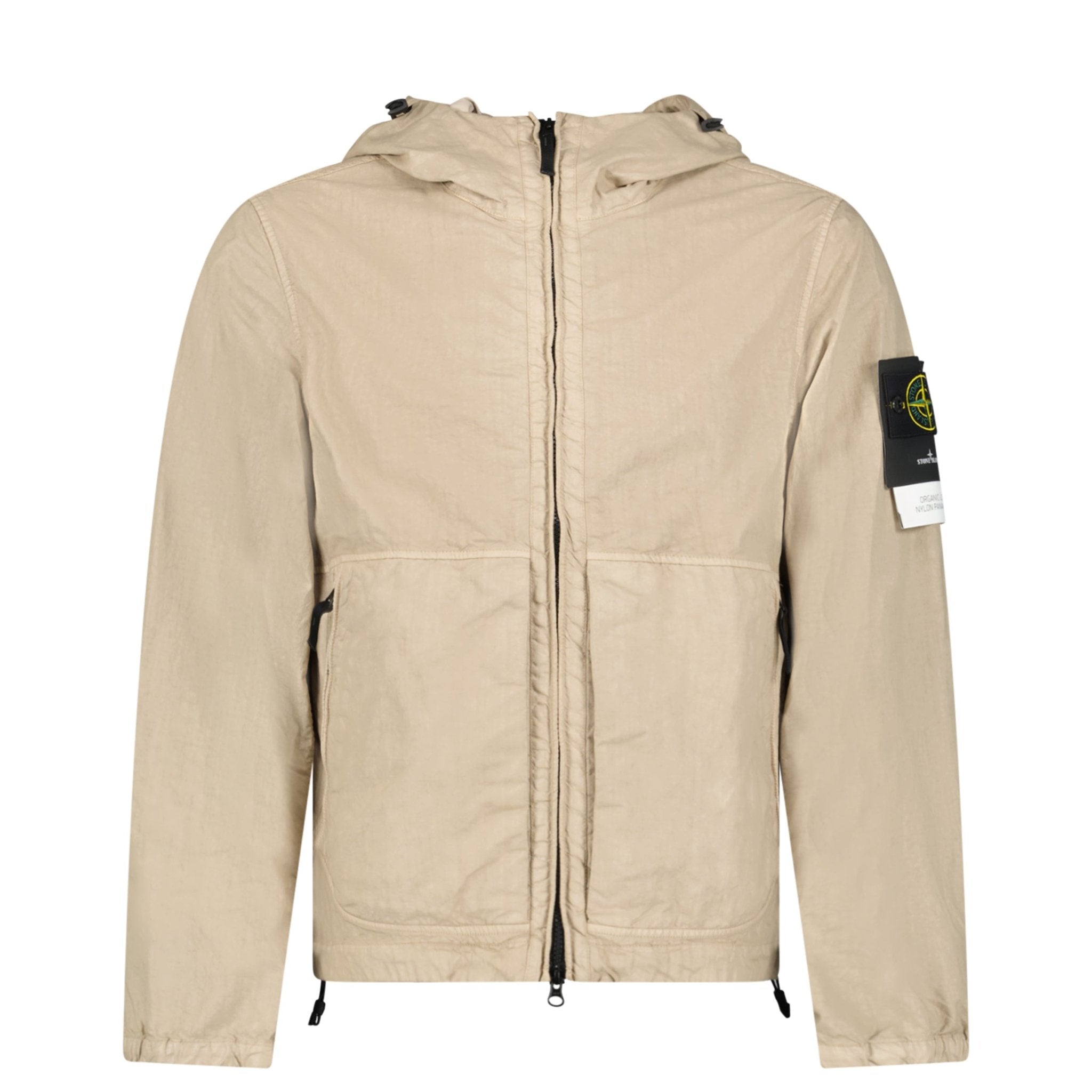 Stone Island Organic-Look Nylon Panama-TC Hooded Jacket in Desert Beige