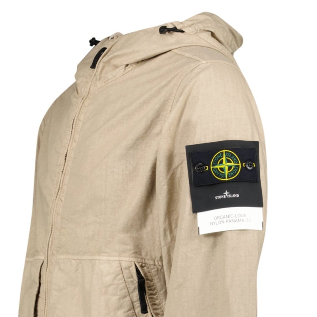 Stone Island Organic-Look Nylon Panama-TC Hooded Jacket in Desert Beige