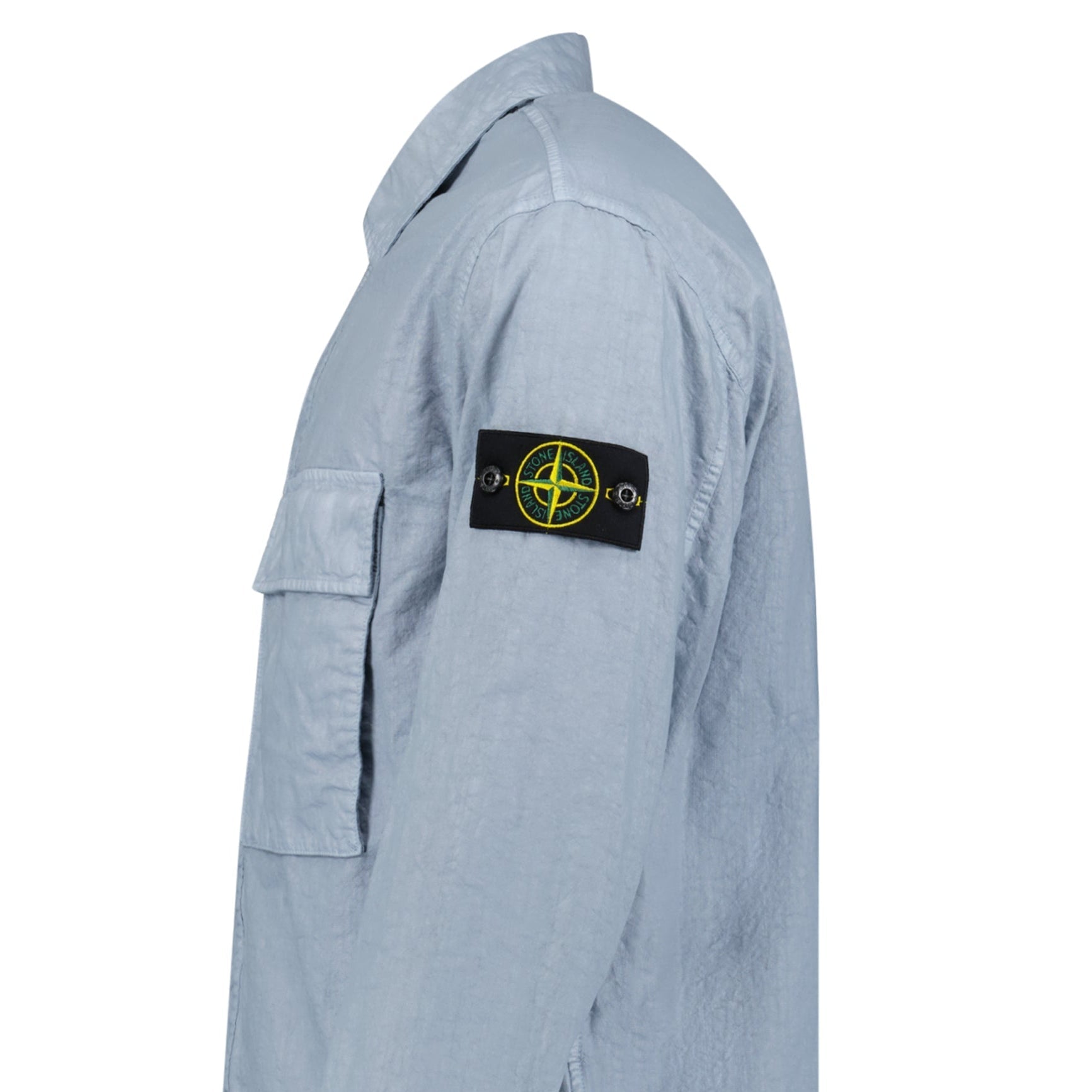 Stone Island Organic-Look Nylon Panama-TC Overshirt in Avio Blue