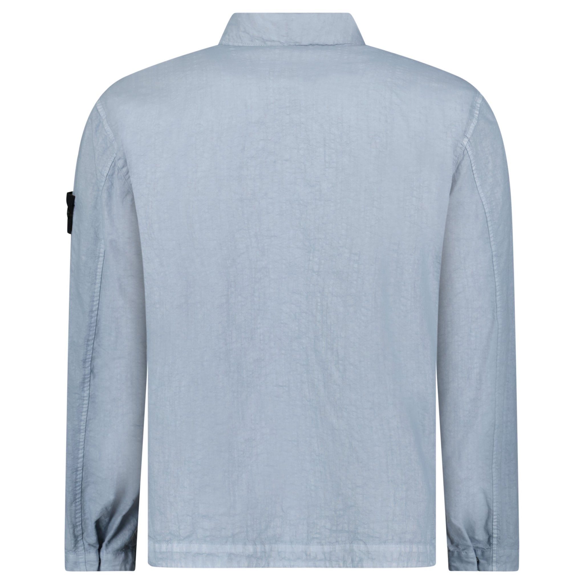 Stone Island Organic-Look Nylon Panama-TC Overshirt in Avio Blue