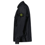 Stone Island Organic-Look Nylon Panama-TC Overshirt in Black