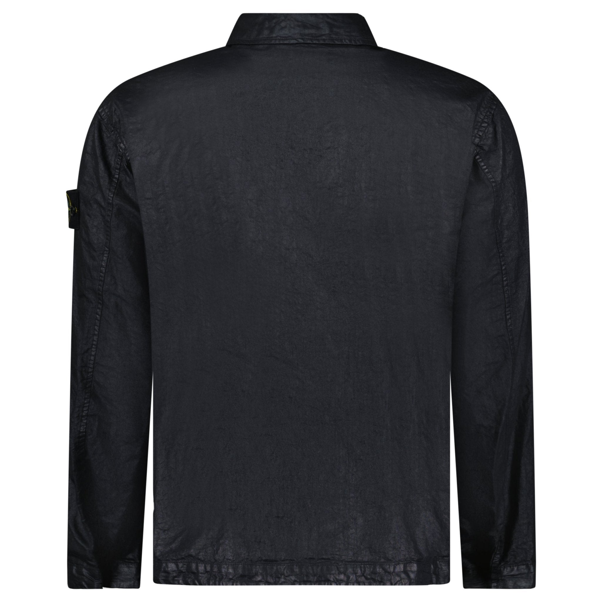 Stone Island Organic-Look Nylon Panama-TC Overshirt in Black
