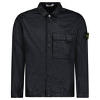Stone Island Organic-Look Nylon Panama-TC Overshirt in Black
