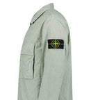 Stone Island Organic-Look Nylon Panama-TC Overshirt in Sage Green