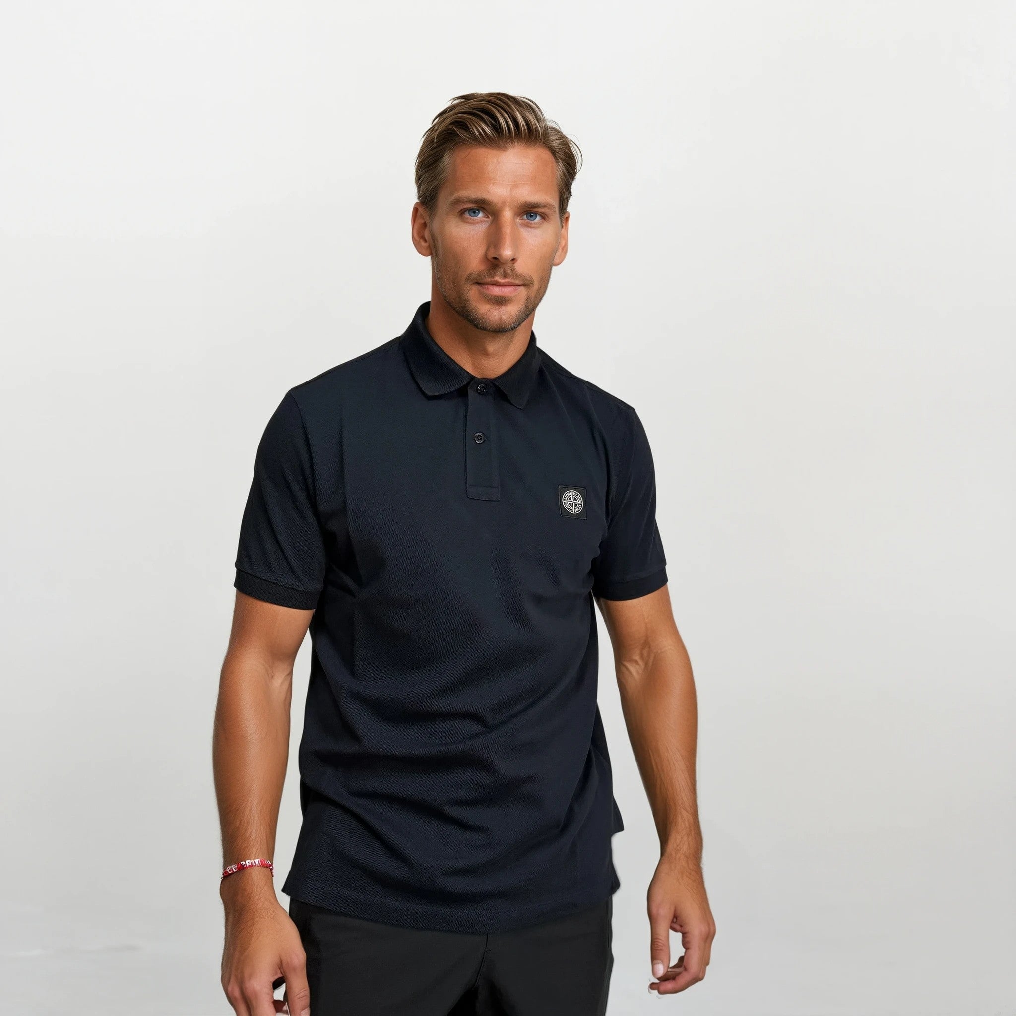 Stone Island Patch Polo T-Shirt Slim Fit Navy