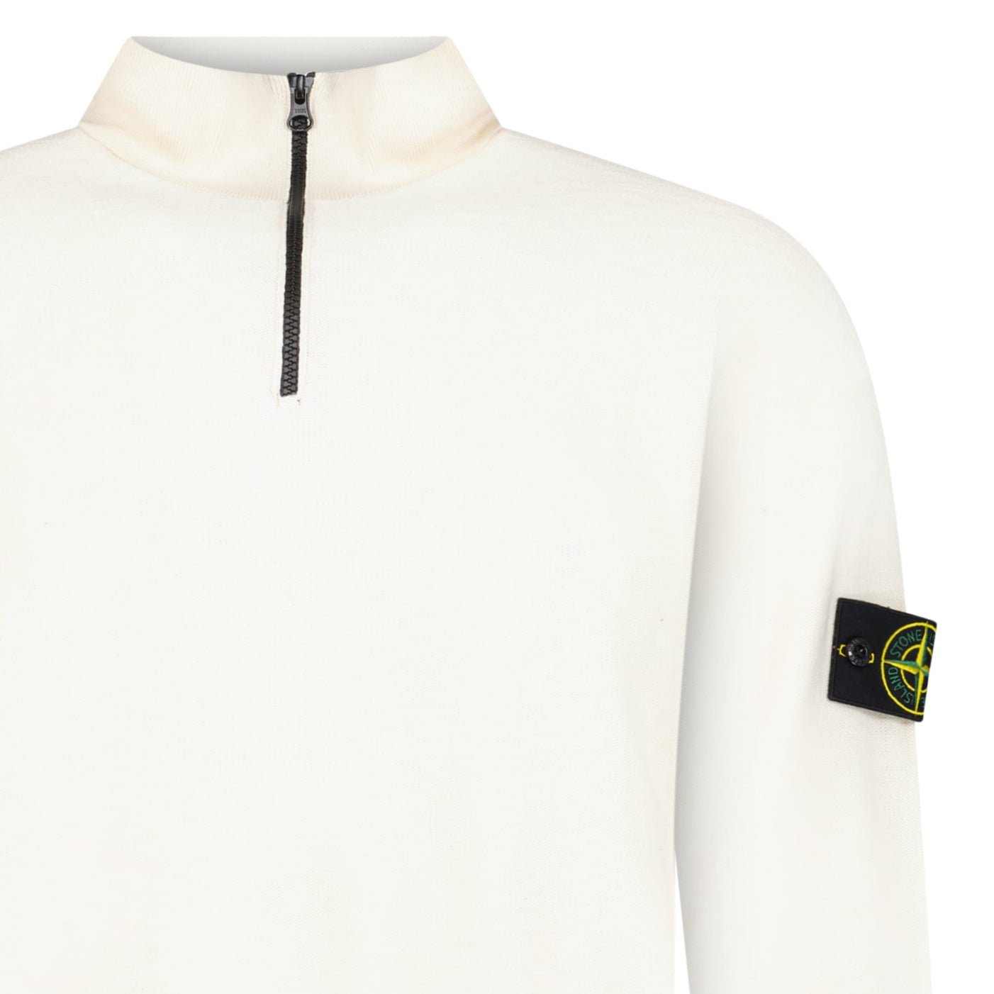 Stone Island Quarter Zip Knit Jumper in Ivory