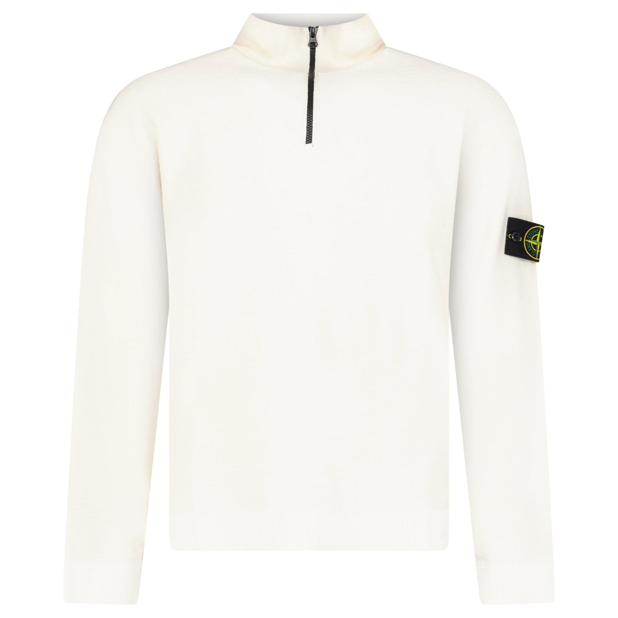 Stone Island Quarter Zip Knit Jumper in Ivory