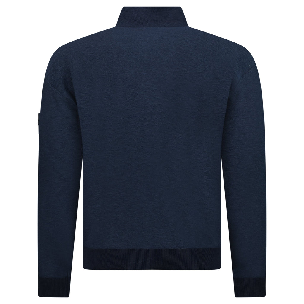 Stone Island Quarter Zip Knit Jumper in Navy