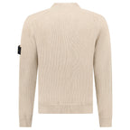 Stone Island Ribbed Soft Organic Cotton Half-Zip Jumper in Desert Sand