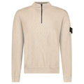Stone Island Ribbed Soft Organic Cotton Half-Zip Jumper in Desert Sand