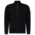 Stone Island Ribbed Soft Organic Cotton Zip-Up Jumper in Black