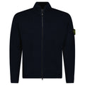 Stone Island Ribbed Soft Organic Cotton Zip-Up Jumper in Navy