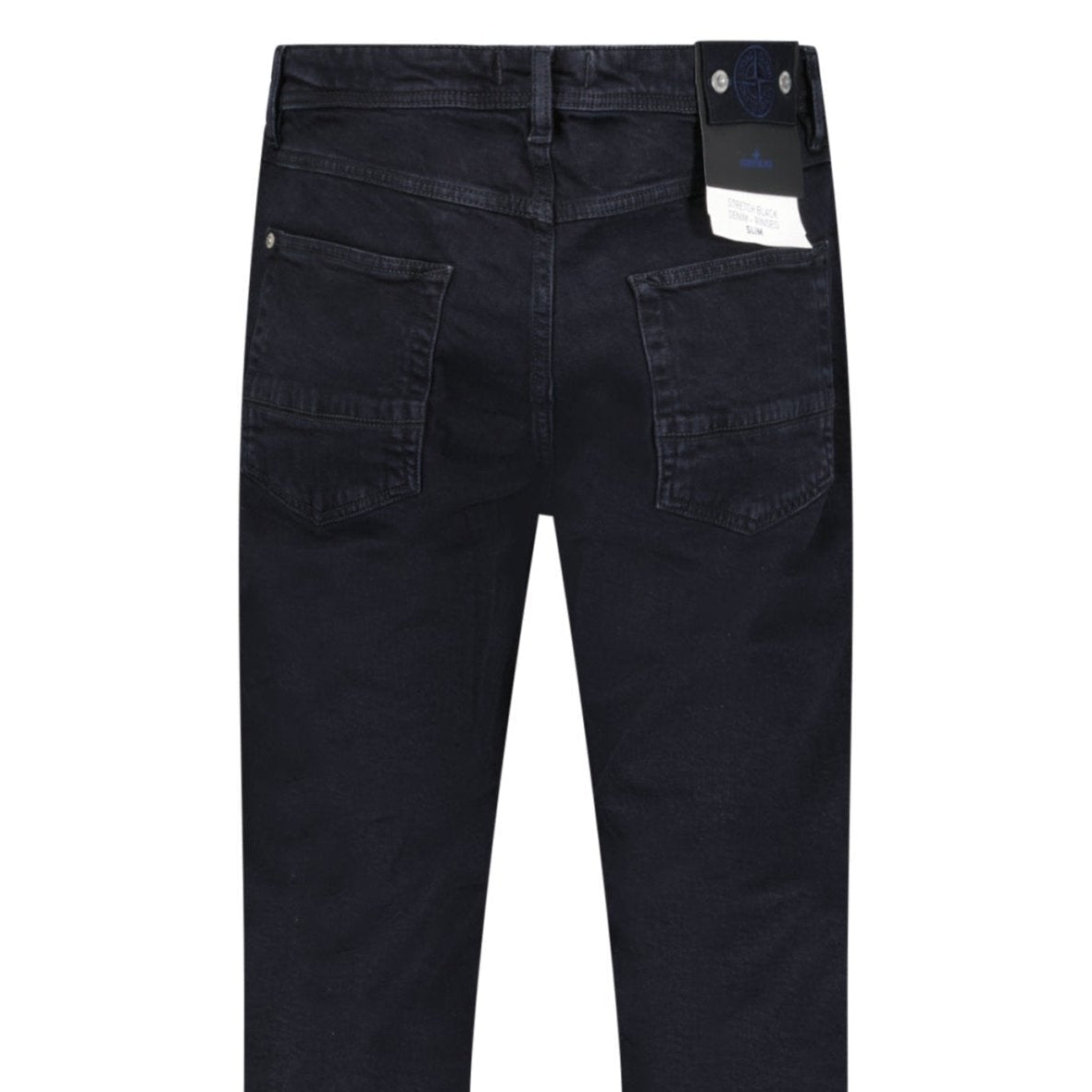 Stone Island Rinsed Buttoned Denim Slim Jeans in Black