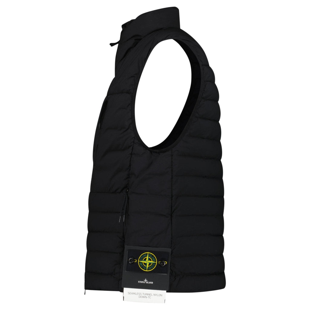 Stone Island Seamless Tunnel Nylon Down-TC Vest in Black