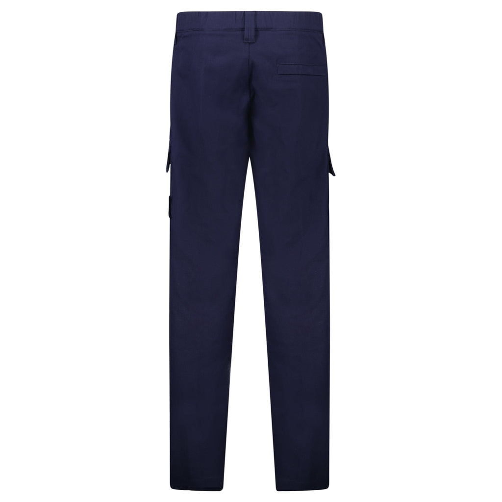 Stone Island Anama Cotton Cargo Trousers in Navy