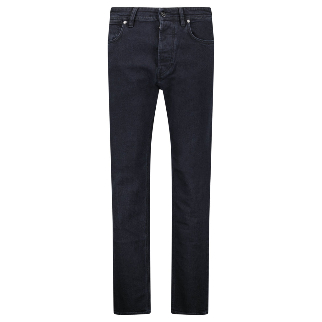 Stone Island Blue Rinsed Buttoned Indigo Denim Jeans Black