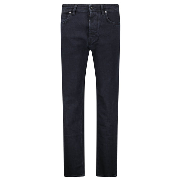 Stone Island Blue Rinsed Buttoned Indigo Denim Jeans Black