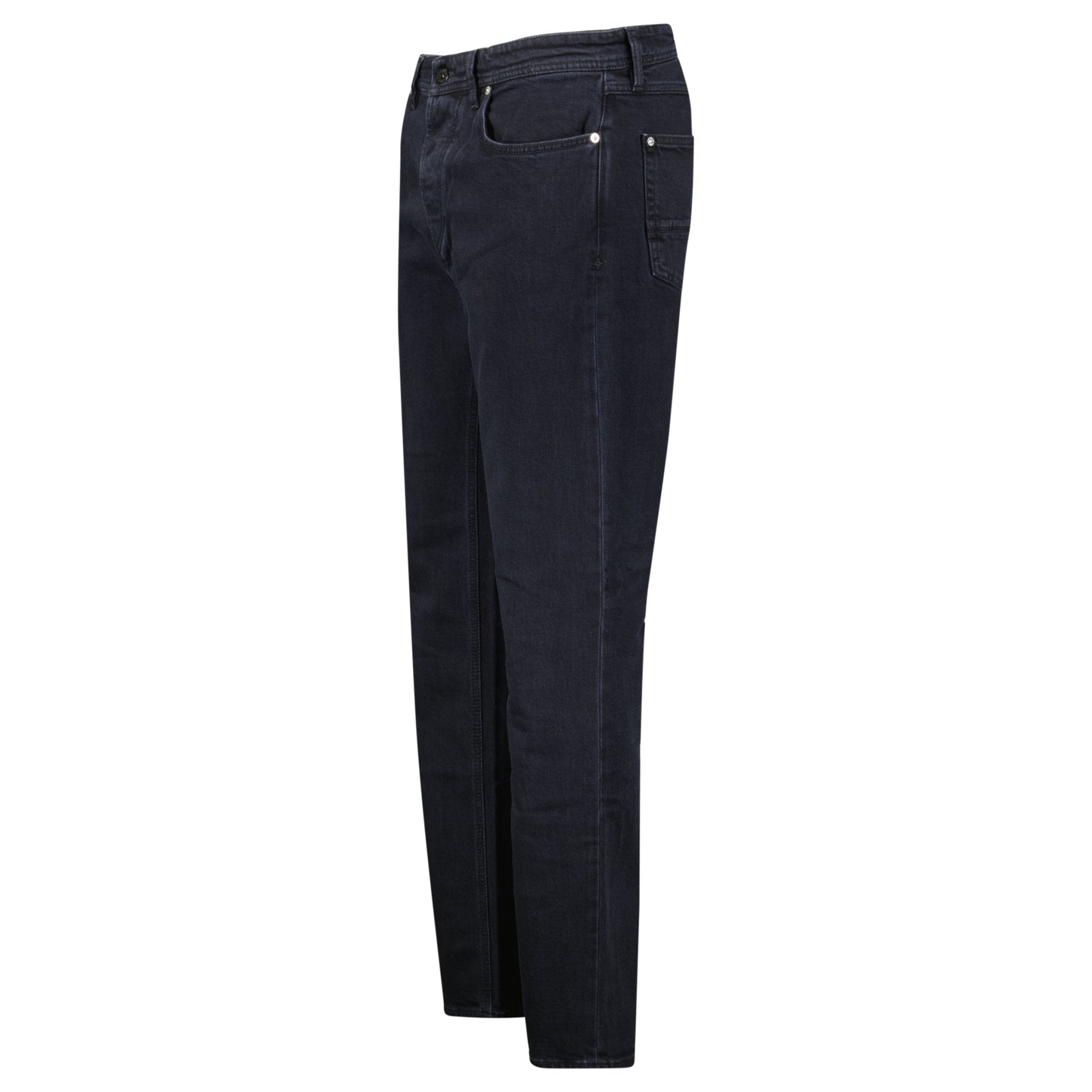 Stone Island Blue Rinsed Buttoned Indigo Denim Jeans Black