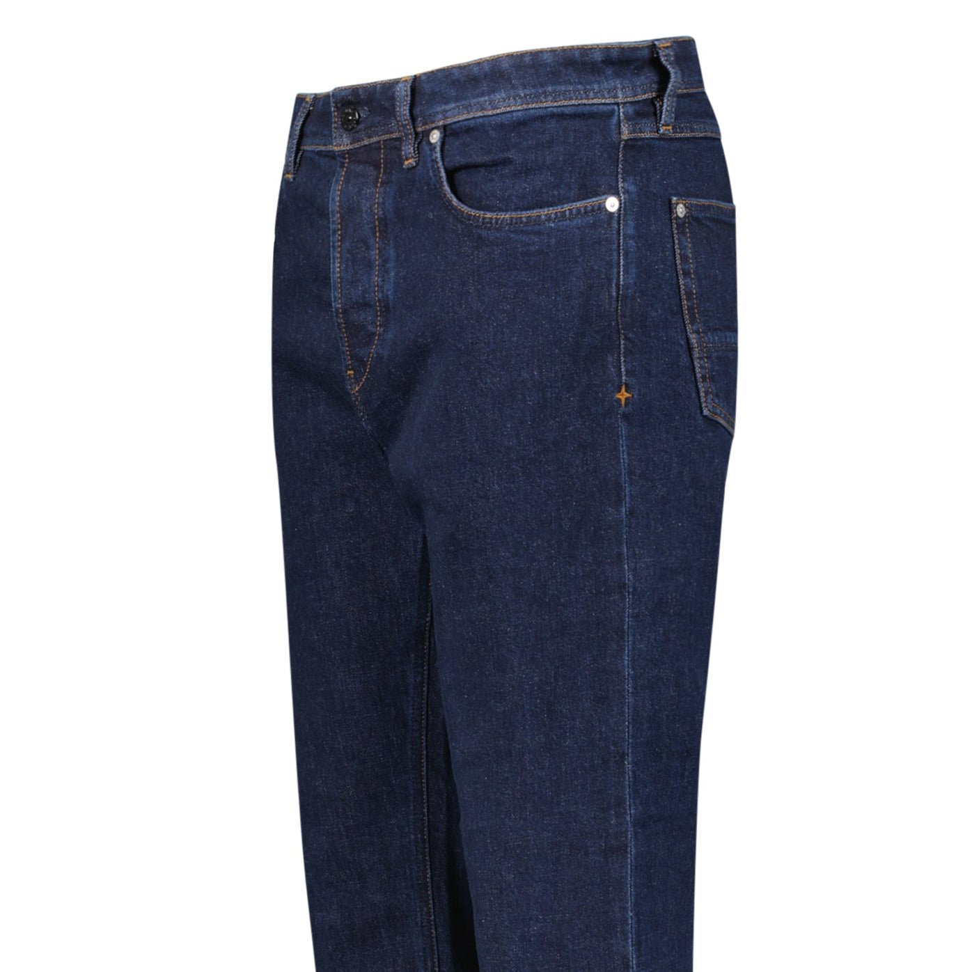 Stone Island Blue Rinsed Buttoned Indigo Denim Jeans Blue