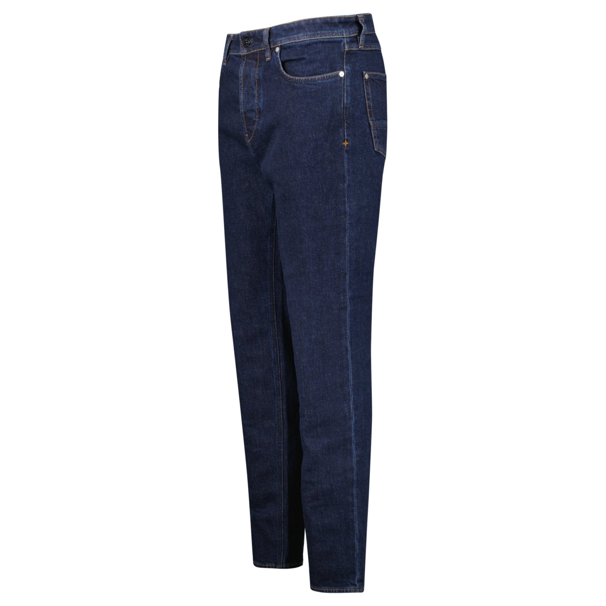 Stone Island Blue Rinsed Buttoned Indigo Denim Jeans Blue