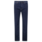 Stone Island Blue Rinsed Buttoned Indigo Denim Jeans Blue