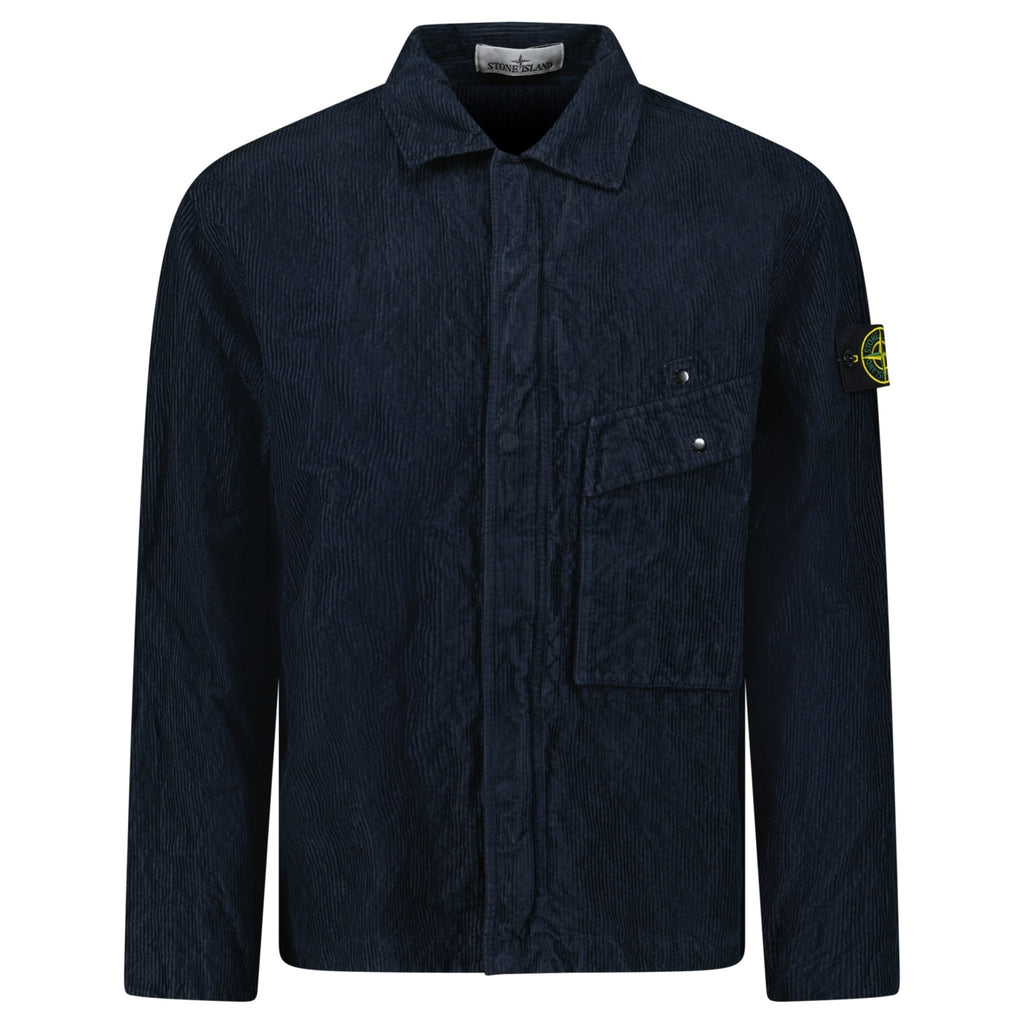 Stone Island Corduroy 500 TC Overshirt in Navy Blue