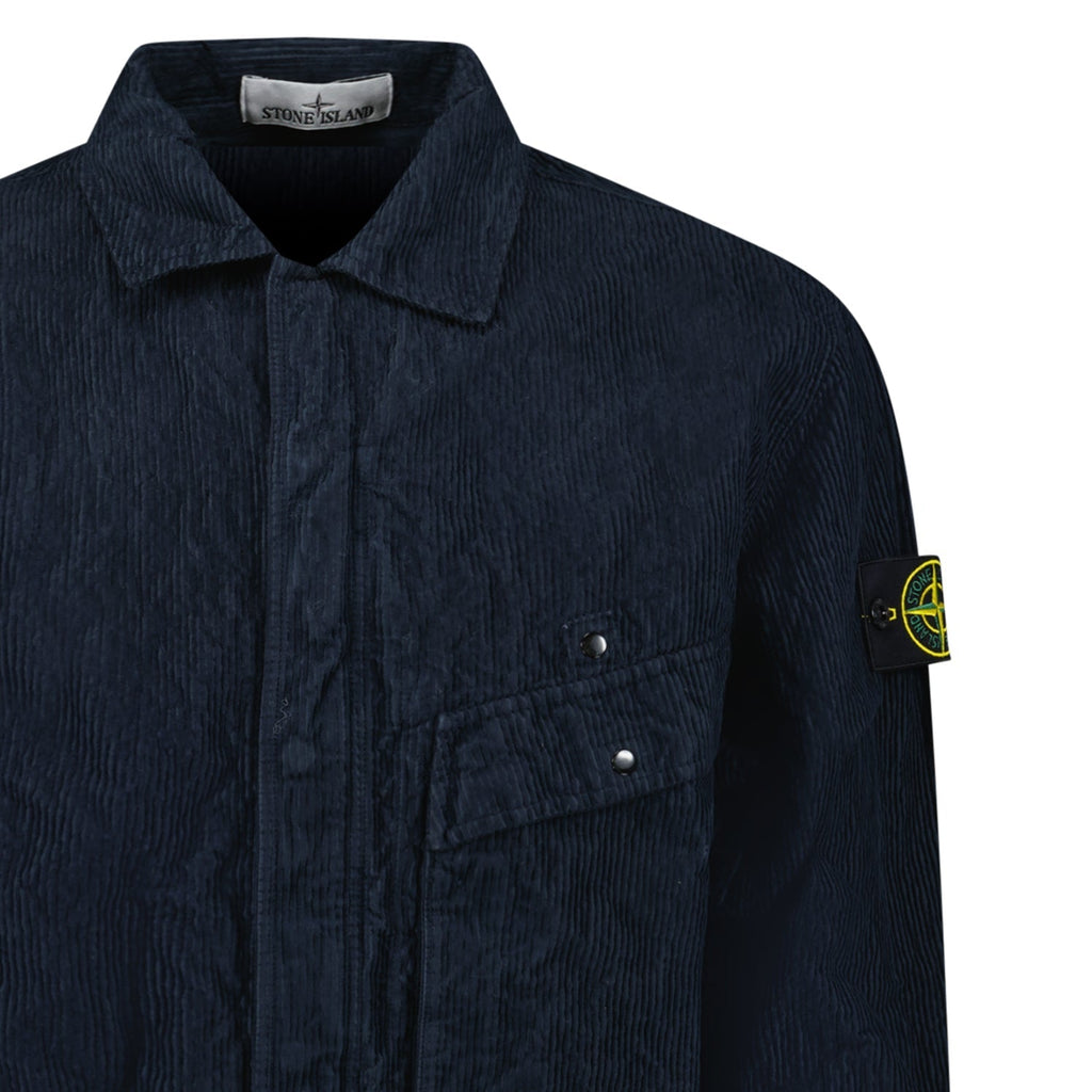 Stone Island Corduroy 500 TC Overshirt in Navy Blue