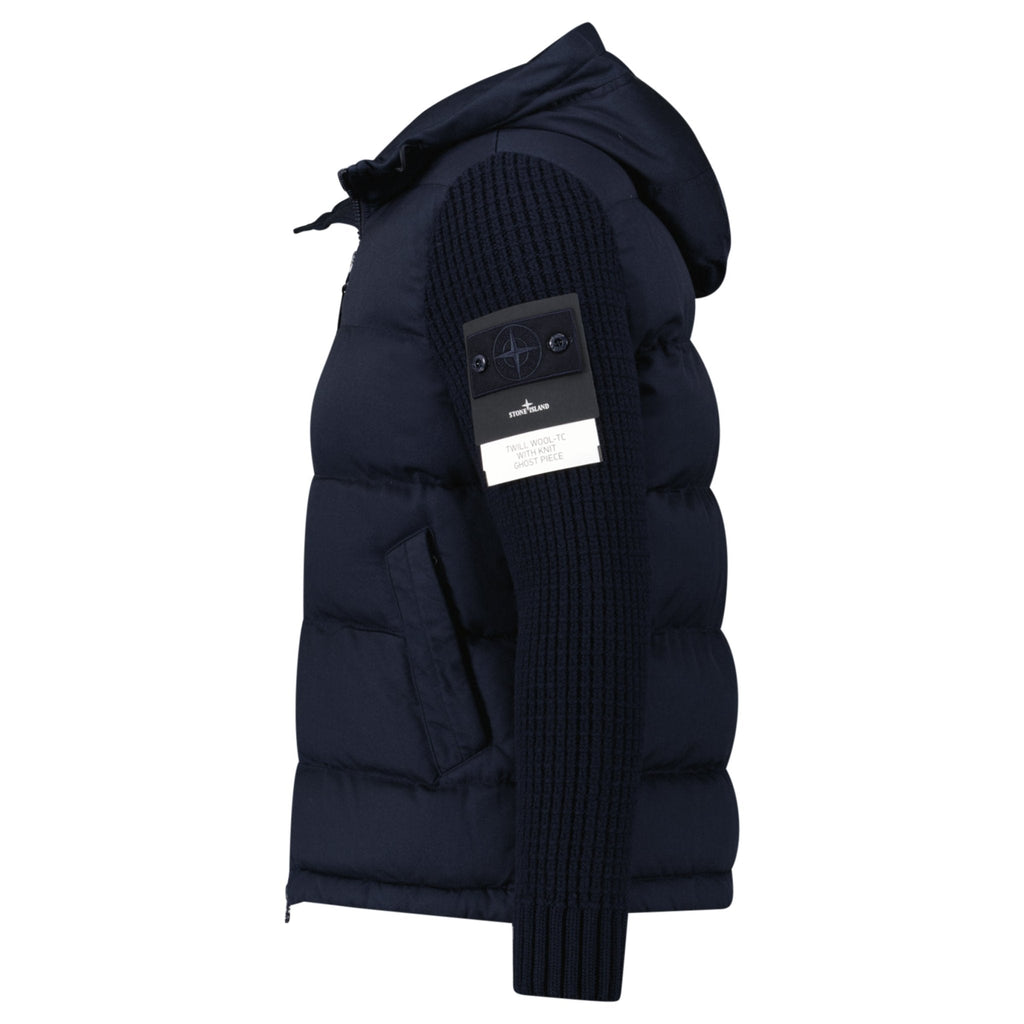 Stone Island Ghost Padded Twill-Wool Jacket in Navy