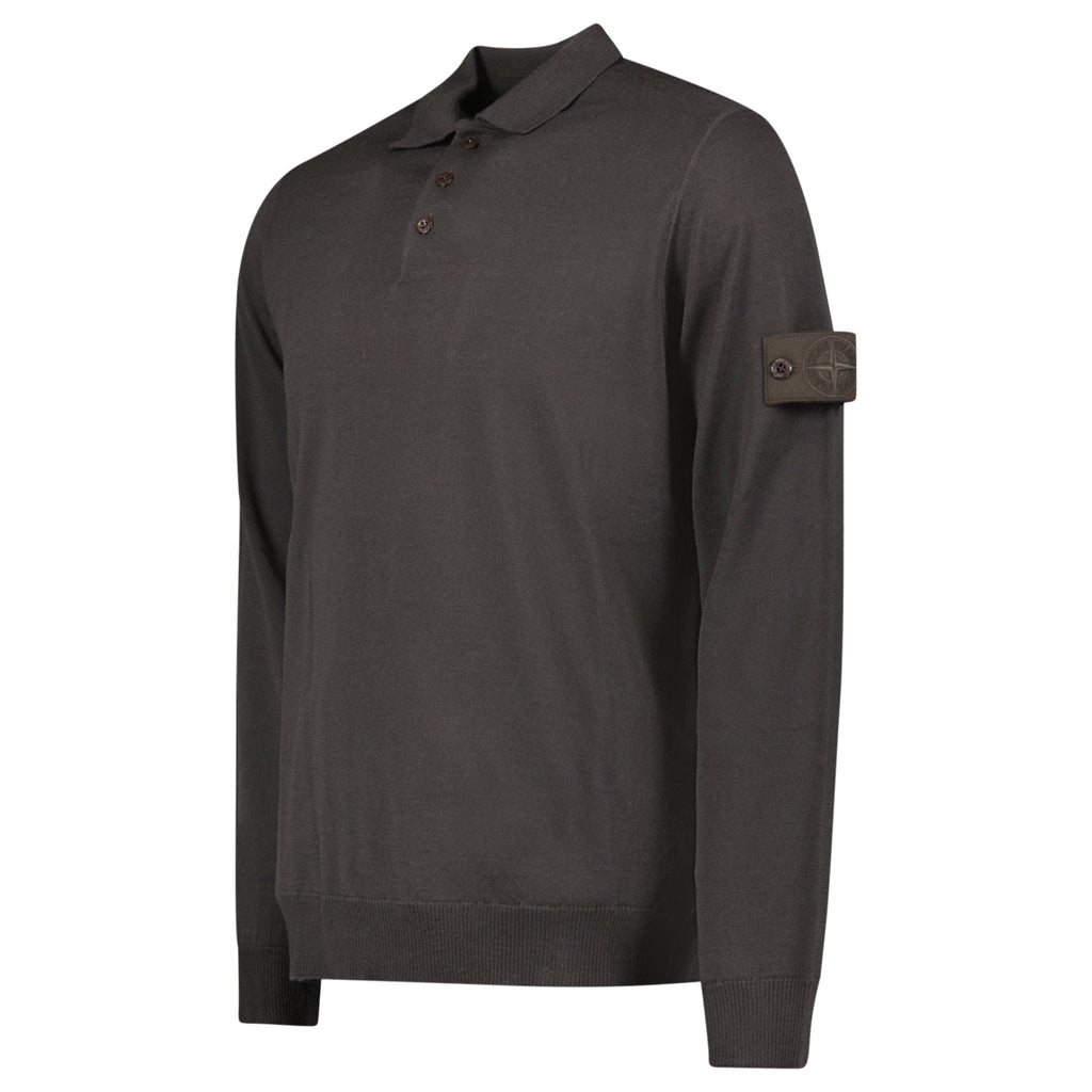 Stone Island Ghost Wool Polo-Shirt Dark Brown