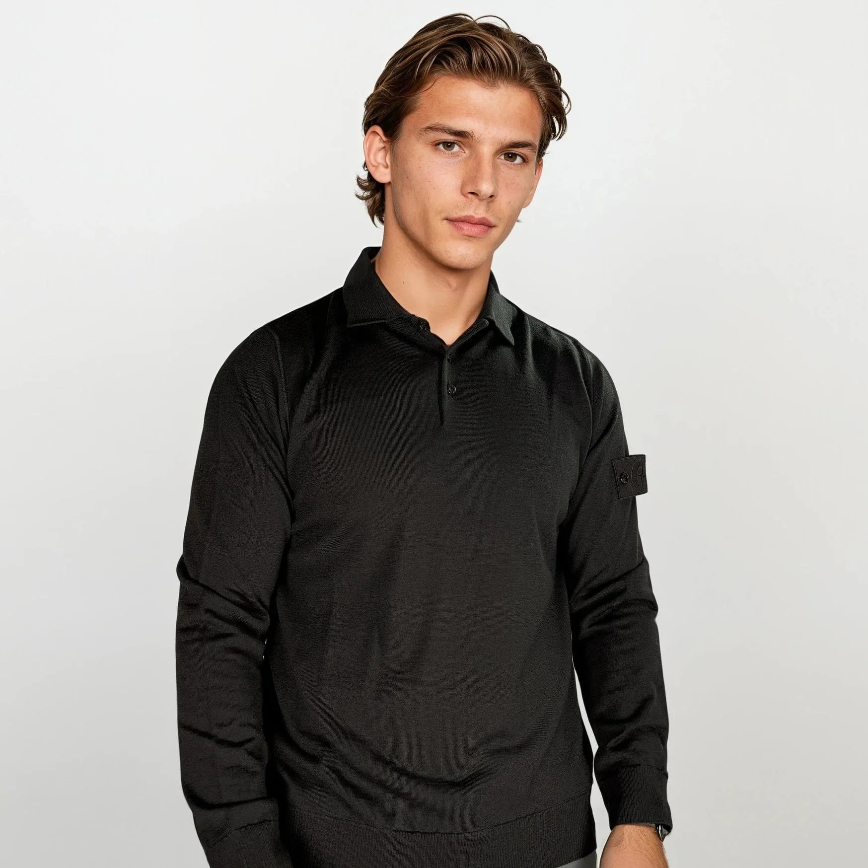 Stone Island Ghost Wool Polo-Shirt Dark Brown
