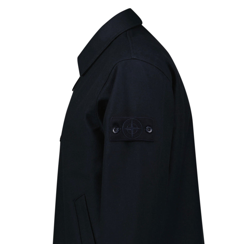 Stone Island Ghost Zip-Up Overshirt in Navy