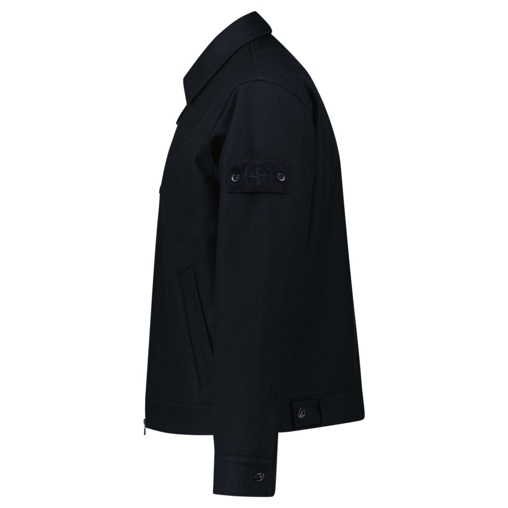 Stone Island Ghost Zip-Up Overshirt in Navy