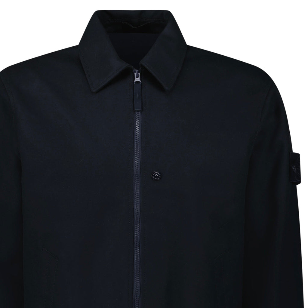 Stone Island Ghost Zip-Up Overshirt in Navy