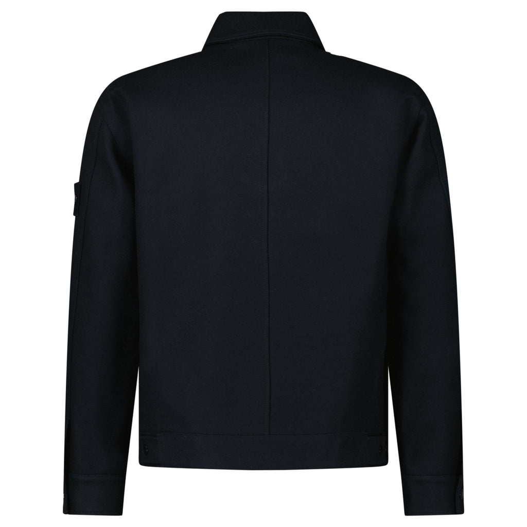 Stone Island Ghost Zip-Up Overshirt in Navy