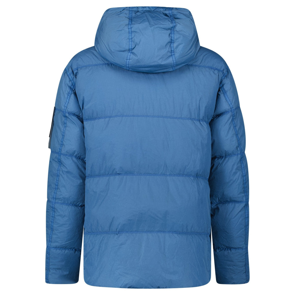 Stone Island Hooded Down Jacket in Steel Blue