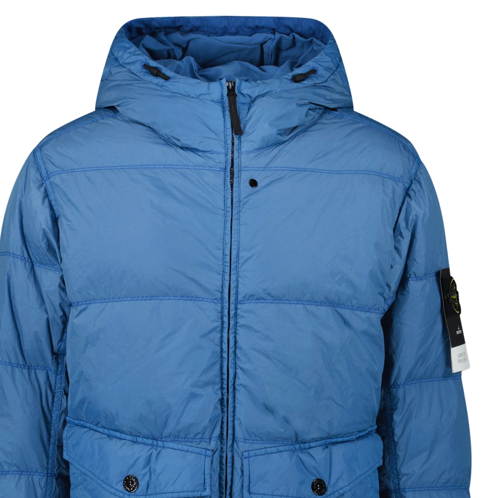 Stone Island Hooded Down Jacket in Steel Blue