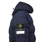 Stone Island Hooded Puffer Jacket In Seamless Tunnel Nylon Navy