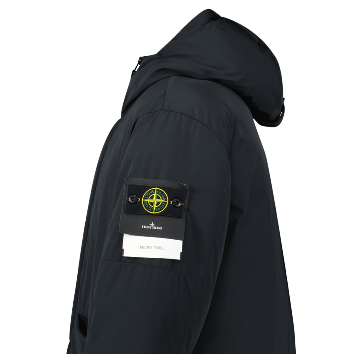 Stone Island Micro Twill Long Parka in Black