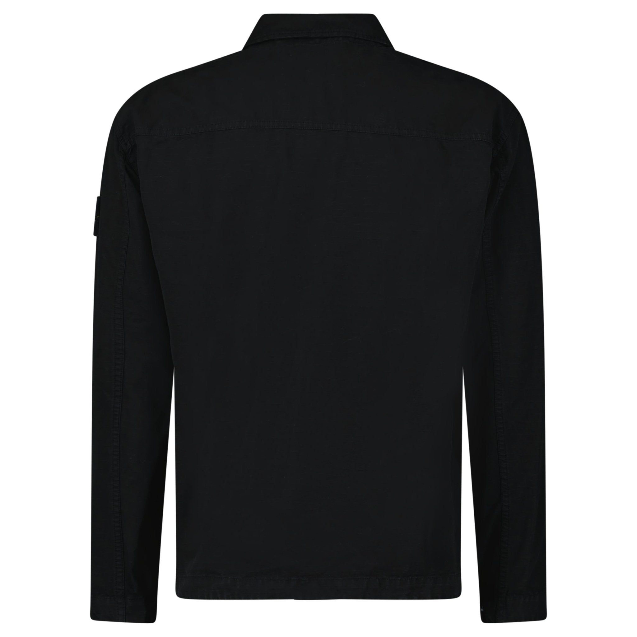 Stone Island Organic Cotton Ripstop Overshirt in Black