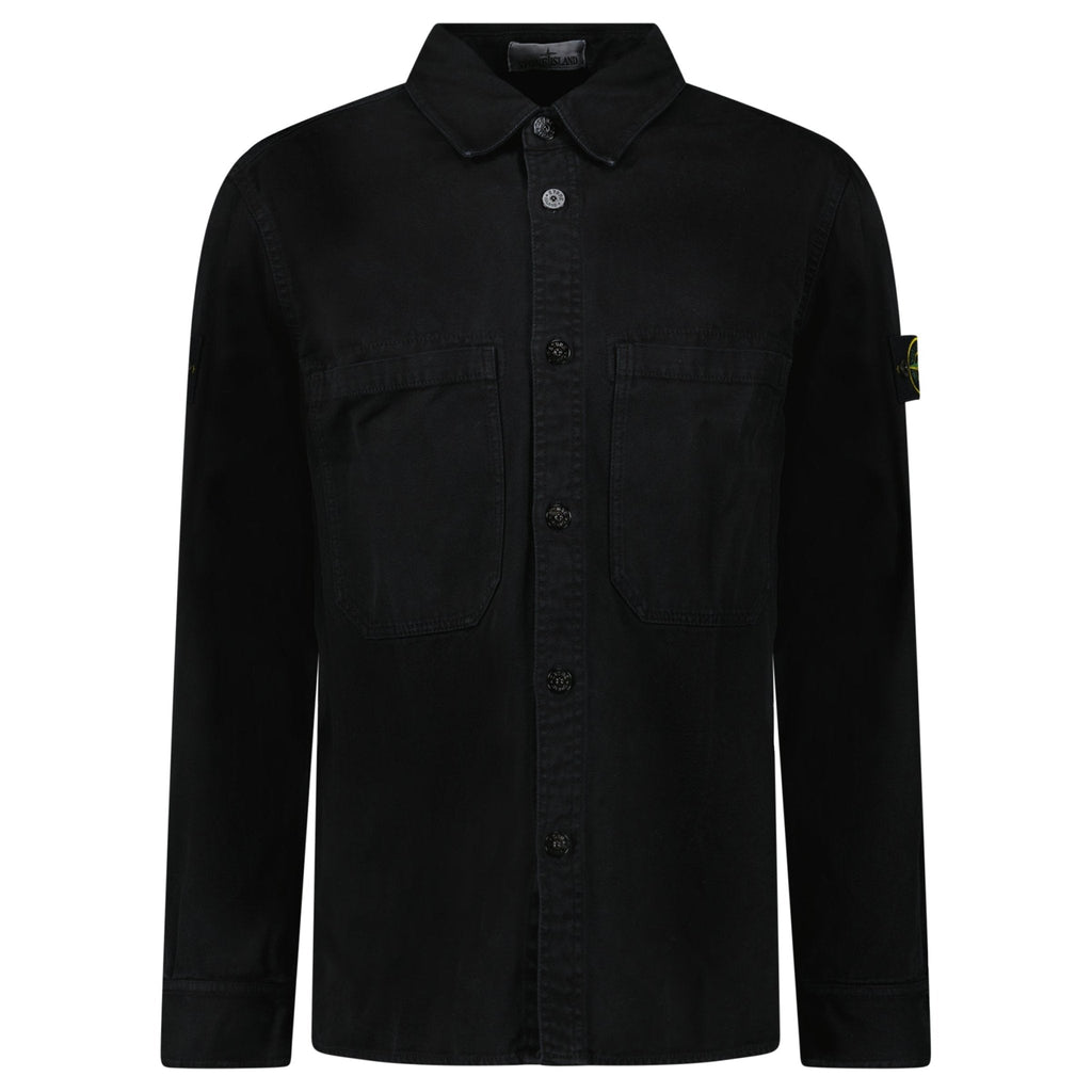 Stone Island Panama Cotton Overshirt in Black