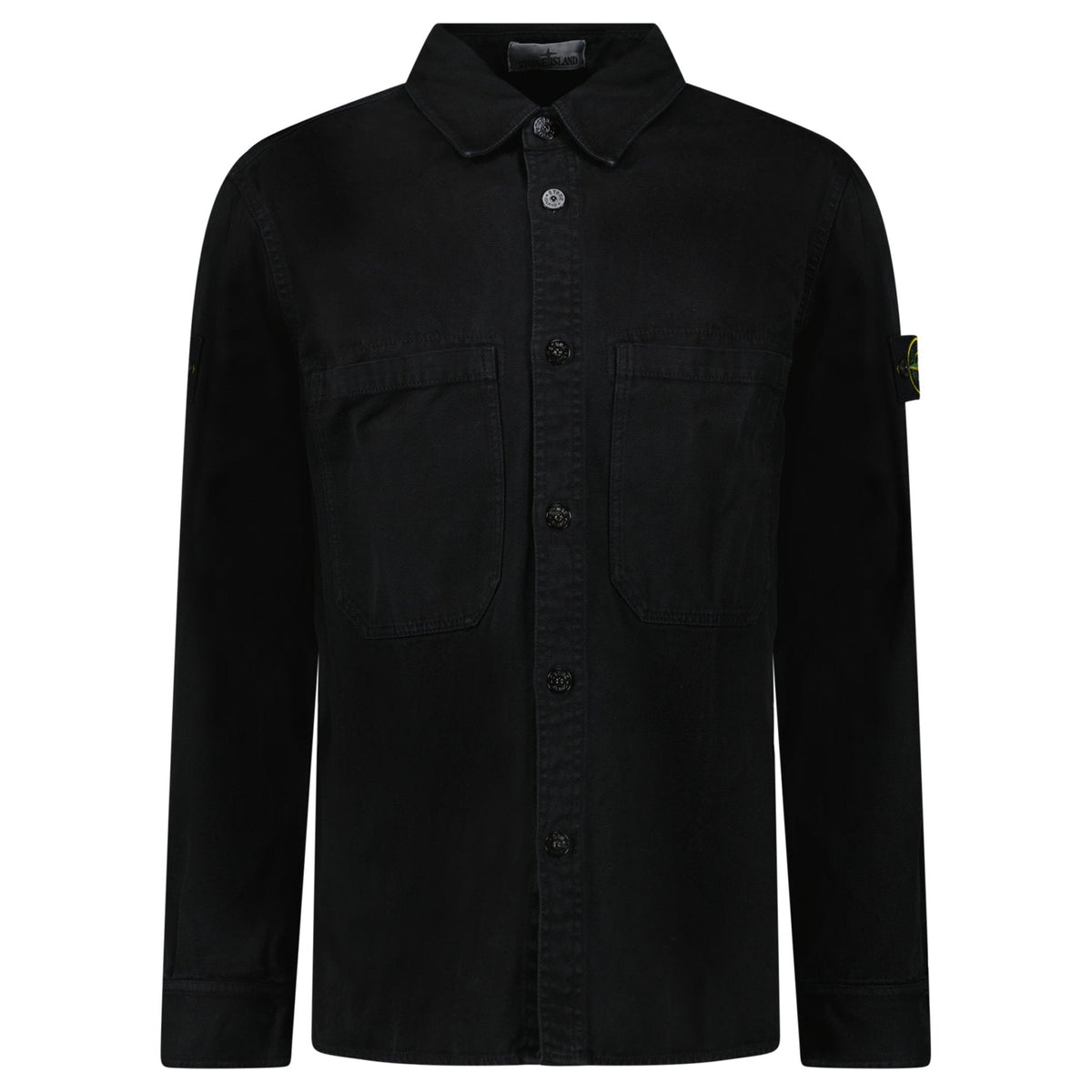 Stone Island Panama Cotton Overshirt in Black