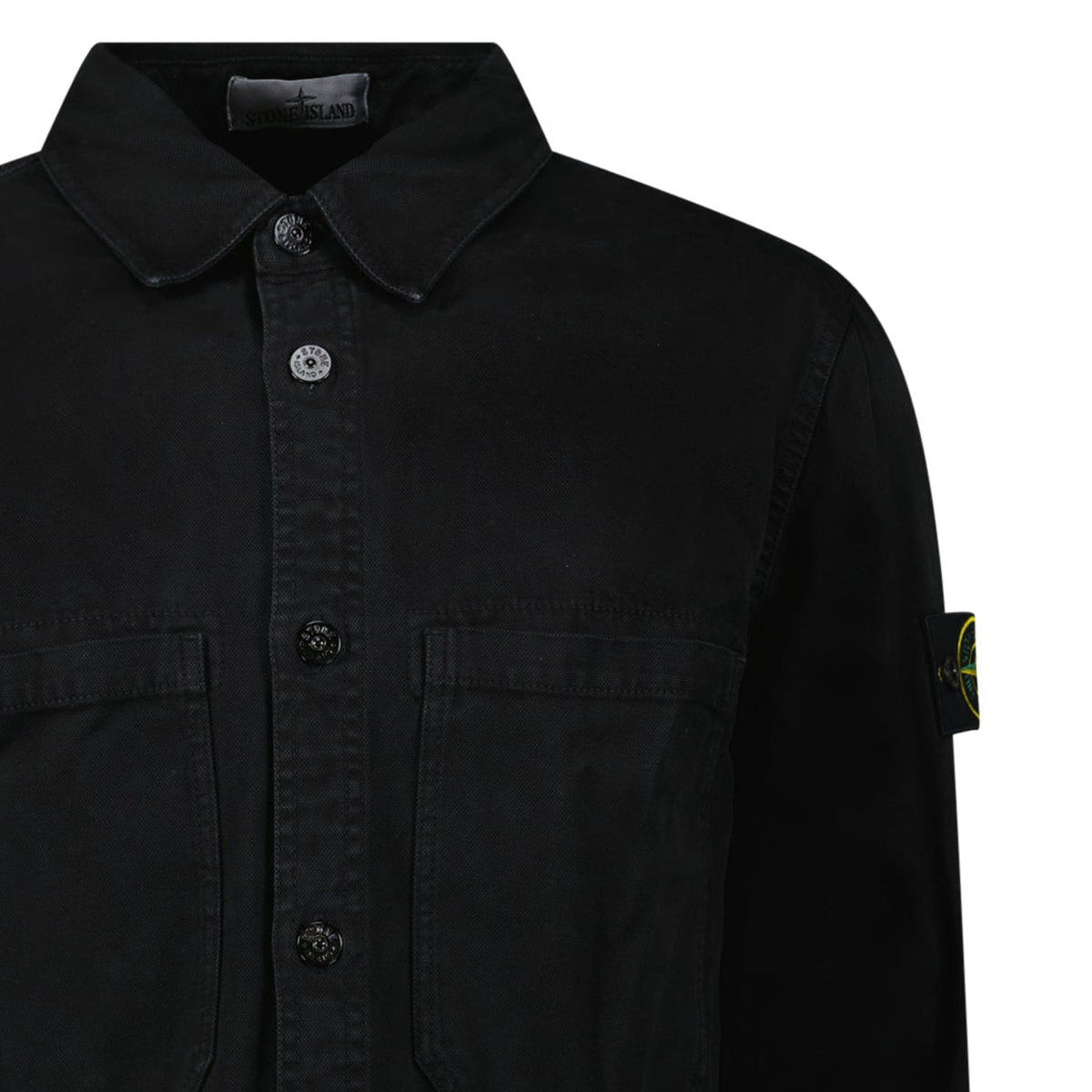 Stone Island Panama Cotton Overshirt in Black