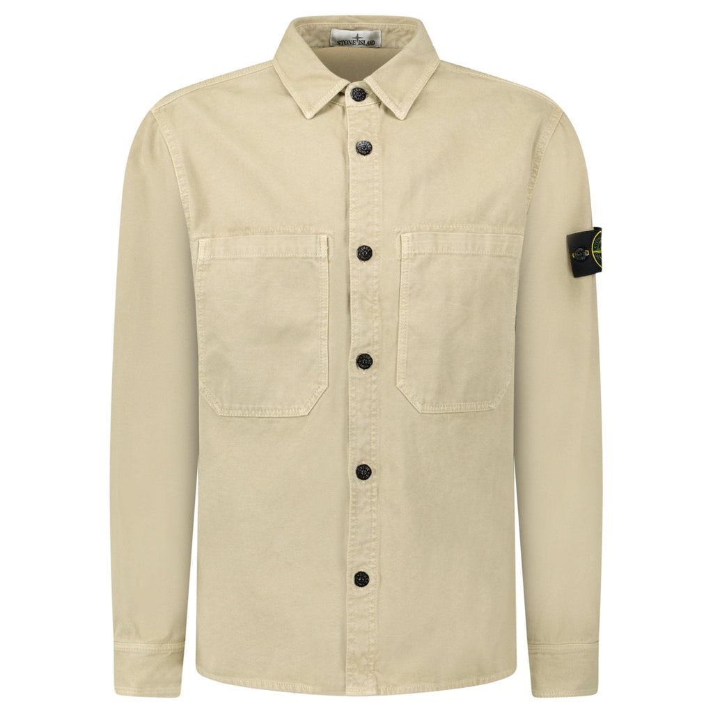 Stone Island Panama Cotton Overshirt in Desert Beige