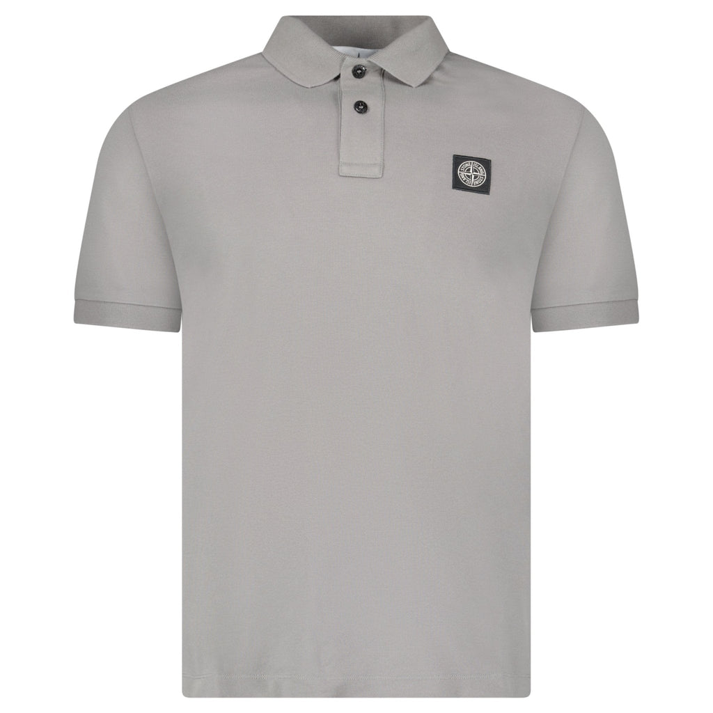 Stone Island Patch Polo T-Shirt Slim Fit Grey