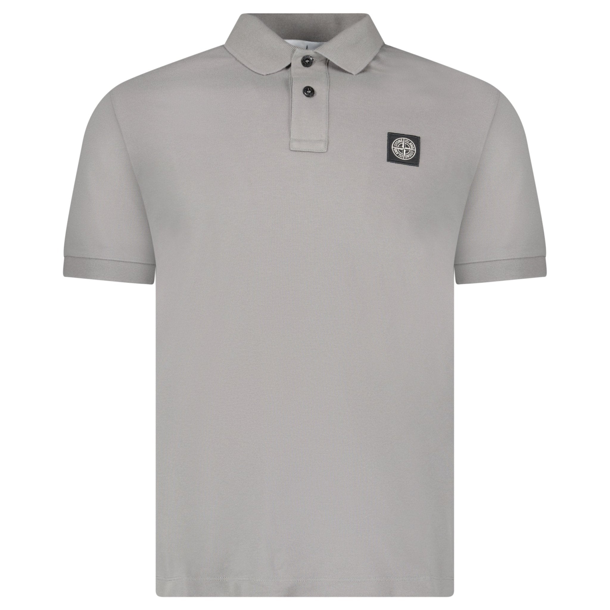 Stone Island Patch Polo T-Shirt Slim Fit Grey